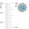 Thumbnail Image 1 of Swiss Blue Topaz and Lab-Created White Sapphire Flower Pendant and Earrings Set in Sterling Silver