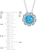 Thumbnail Image 2 of Swiss Blue Topaz and Lab-Created White Sapphire Flower Pendant and Earrings Set in Sterling Silver