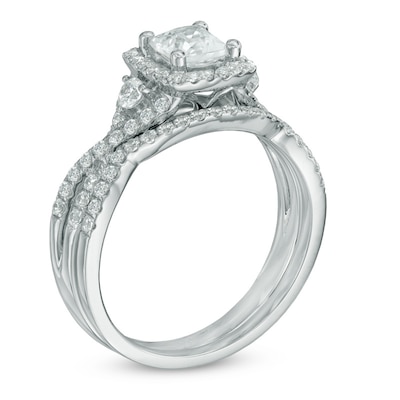 1.20 CT. T.W. Certified Canadian Princess-Cut Diamond Bridal Set in 14K White Gold (I/I2)