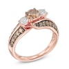 1.50 CT. T.W. Champagne and White Diamond Bypass Past Present Future® Ring in 14K Rose Gold