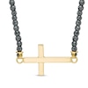 Thumbnail Image 0 of Sideways Cross Hematite Necklace in 14K Gold - 20"