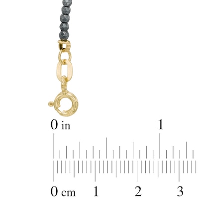 Sideways Cross Hematite Necklace in 14K Gold - 20"