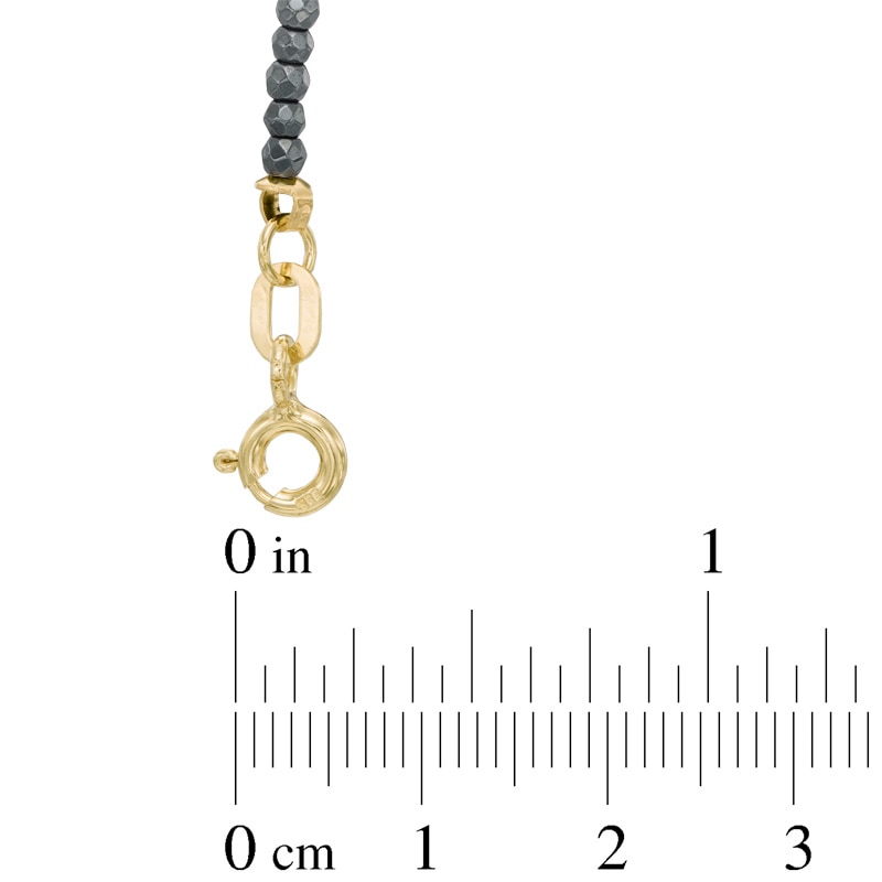 Sideways Cross Hematite Necklace in 14K Gold - 20"|Peoples Jewellers