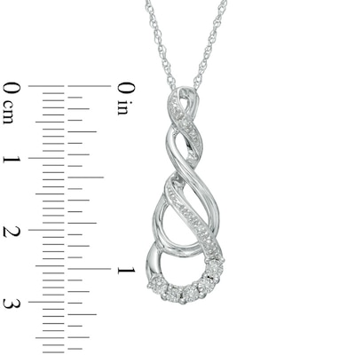 Diamond Accent Cascading Infinity Pendant in Sterling Silver