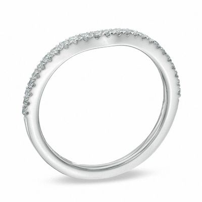 Vera Wang Love Collection 0.15 CT. T.W. Diamond Contour Wedding Band in 14K White Gold