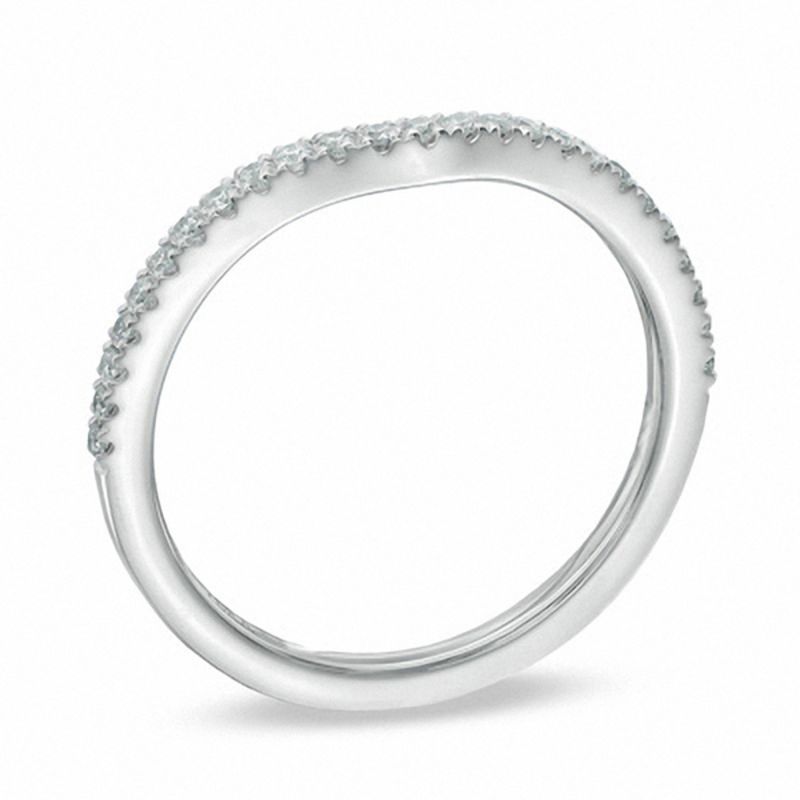 Vera Wang Love Collection 0.15 CT. T.W. Diamond Contour Wedding Band in 14K White Gold|Peoples Jewellers