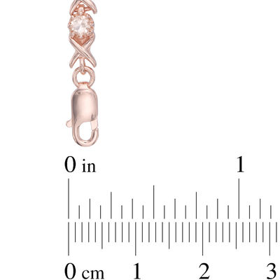 Morganite "XO" Bracelet in Sterling Silver with 18K Rose Gold Plate - 7.25"