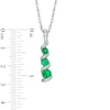 Thumbnail Image 1 of Lab-Created Emerald Three Stone Swirl Pendant in 10K White Gold