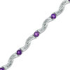 Thumbnail Image 0 of Amethyst and Diamond Accent Twist Bracelet in Sterling Silver - 7.25"