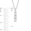 Thumbnail Image 1 of Lab-Created White Sapphire Three Stone Pendant in 10K White Gold