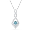 5.0mm Aquamarine and Diamond Accent Infinity Twist Pendant in 10K White Gold