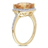 Thumbnail Image 1 of 10.0mm Cushion-Cut Citrine and 0.10 CT. T.W. Diamond Frame Ring in 10K Gold