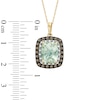 Thumbnail Image 1 of Cushion-Cut Green and Smoky Quartz with Diamond Accent Pendant in 10K Gold