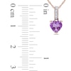 Thumbnail Image 1 of 6.0mm Heart-Shaped Amethyst and Diamond Accent Pendant in 10K Rose Gold - 17"