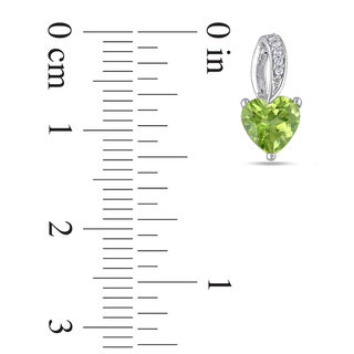 6.0mm Heart-Shaped Peridot and Diamond Accent Stud Earrings in 10K White Gold