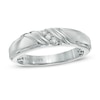 Thumbnail Image 1 of Vera Wang Love Collection Men's 0.07 CT. T.W. Diamond Wedding Band in 14K White Gold