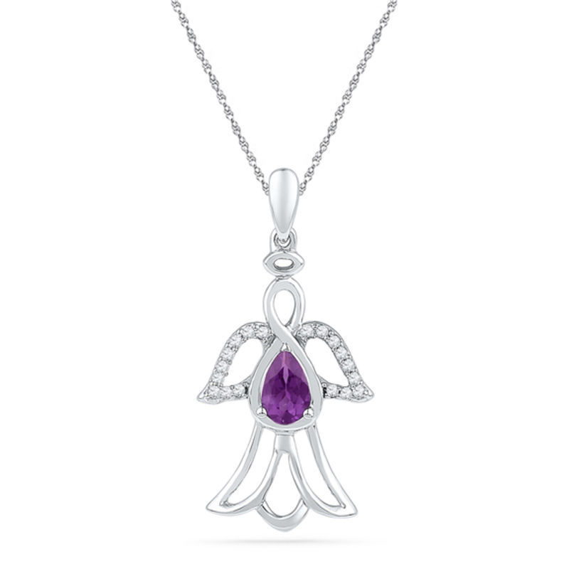 Amethyst deals angel pendant