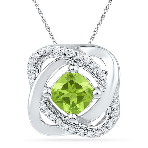 Baguette Peridot Solitaire Necklace in 10K Gold | Peoples Jewellers