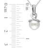 Thumbnail Image 1 of 8.0-8.5mm Freshwater Cultured Pearl and Diamond Accent Loop Pendant in Sterling Silver