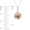 Thumbnail Image 1 of 0.25 CT. T.W. Champagne and White Diamond Love Knot Pendant in 10K Rose Gold