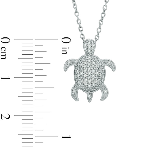 0.15 CT. T.W. Diamond Turtle Pendant in Sterling Silver