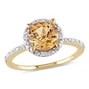 Thumbnail Image 0 of 7.0mm Citrine and 0.05 CT. T.W. Diamond Frame Ring in 10K Gold