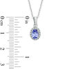 Thumbnail Image 1 of Oval Tanzanite and Diamond Accent Frame Pendant in Sterling Silver