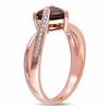 Thumbnail Image 1 of 7.0mm Heart-Shaped Garnet and 0.05 CT. T.W. Diamond Ring in 10K Rose Gold