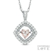 Thumbnail Image 0 of Unstoppable Love™ 0.20 CT. T.W. Diamond Tilted Square with Inner Heart Pendant in 10K Two-Tone Gold