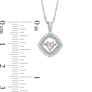 Unstoppable Love™ 0.20 CT. T.W. Diamond Tilted Square with Inner Heart Pendant in 10K Two-Tone Gold