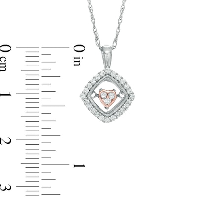 Unstoppable Love™ 0.20 CT. T.W. Diamond Tilted Square with Inner Heart Pendant in 10K Two-Tone Gold