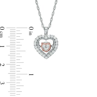 Unstoppable Love™ 0.15 CT. T.W. Diamond Heart in Heart Pendant in 10K Two-Tone Gold