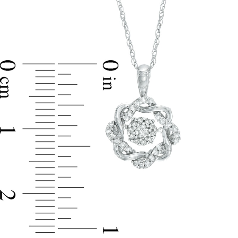 Main Image 2 of Unstoppable Love™ 0.19 CT. T.W. Diamond Wreath Pendant in 10K White Gold