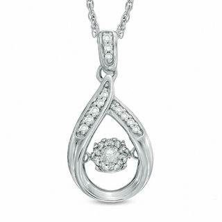 Unstoppable Love™ 0.16 CT. T.W. Diamond Teardrop Pendant in Sterling Silver