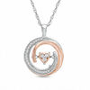 Unstoppable Love™ 0.10 CT. T.W. Diamond Heart Whirl Pendant in Sterling Silver and 10K Rose Gold