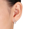 Thumbnail Image 2 of 0.05 CT. T.W. Diamond Double Heart Drop Earrings in Two-Tone Sterling Silver