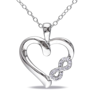 0.05 CT. T.W. Diamond Heart with Infinity Pendant in Sterling Silver