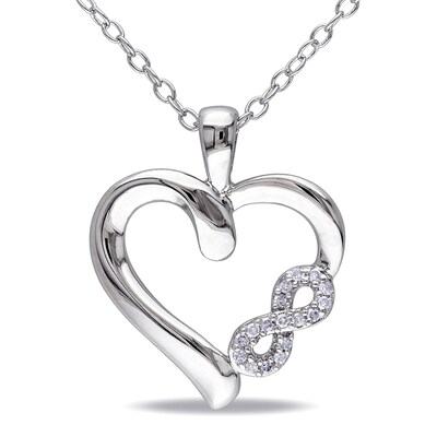 0.05 CT. T.W. Diamond Heart with Infinity Pendant in Sterling Silver