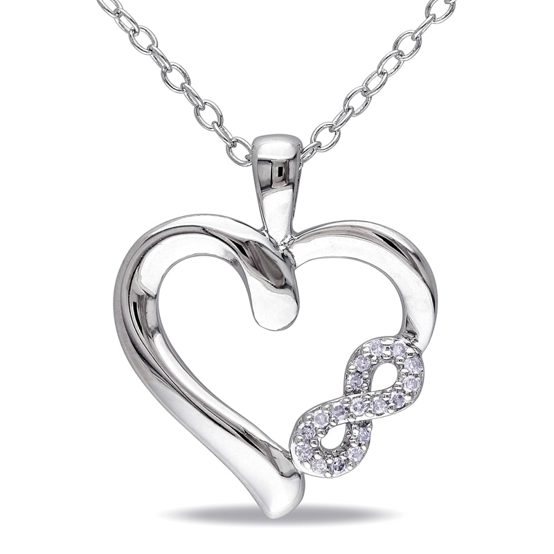 0.05 CT. T.W. Diamond Heart with Infinity Pendant in Sterling Silver|Peoples Jewellers