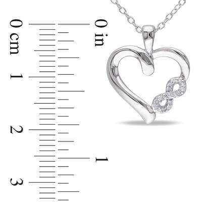 0.05 CT. T.W. Diamond Heart with Infinity Pendant in Sterling Silver