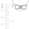 0.10 CT. T.W. Diamond Sideways Infinity with Heart Necklace in Two-Tone Sterling Silver