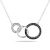Thumbnail Image 0 of 0.10 CT. T.W. Black and White Diamond Three Interlocking Circles Necklace in Sterling Silver