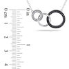 Thumbnail Image 1 of 0.10 CT. T.W. Black and White Diamond Three Interlocking Circles Necklace in Sterling Silver