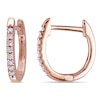 Thumbnail Image 0 of 0.09 CT. T.W. Diamond Huggie Hoop Earrings in 10K Rose Gold