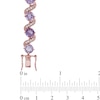 Thumbnail Image 1 of 6.0mm Rose de France Amethyst and Lab-Created White Sapphire Bracelet in Sterling Silver with 18K Rose Gold Plate