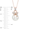 Thumbnail Image 1 of 9.5mm Freshwater Cultured Pearl and Lab-Created White Sapphire Pendant in Sterling Silver with 18K Rose Gold Plate