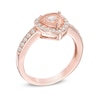 Pink Quartz Doublet and Lab-Created White Sapphire Three Piece Set in Sterling Silver with 18K Rose Gold Plate