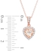 Pink Quartz Doublet and Lab-Created White Sapphire Three Piece Set in Sterling Silver with 18K Rose Gold Plate