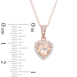 Pink Quartz Doublet and Lab-Created White Sapphire Three Piece Set in Sterling Silver with 18K Rose Gold Plate