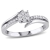 Thumbnail Image 0 of 0.18 CT. T.W. Diamond Cluster Bypass Ring in 10K White Gold